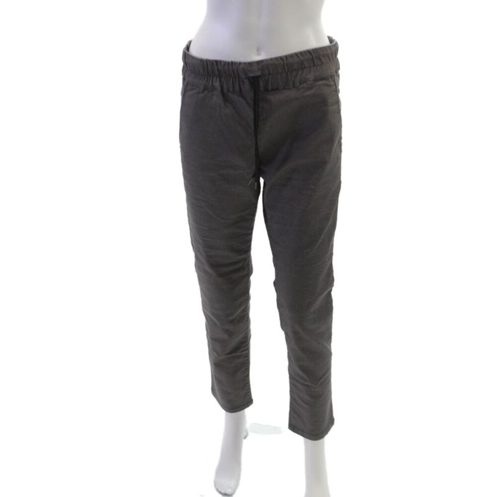 Flog Women Jogger Pants Gray Striped Cotton Blend Drawstring Size 29